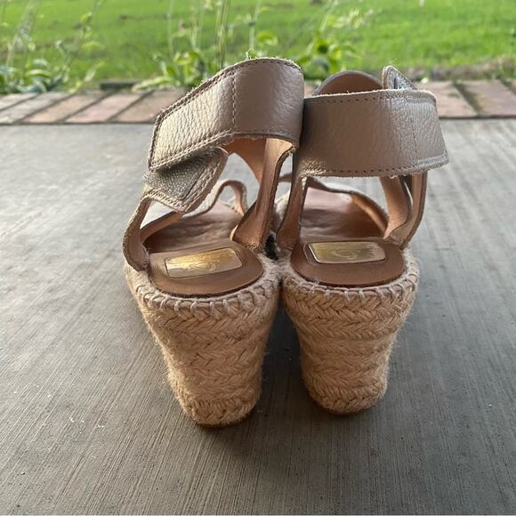 Kanna Cream Leather Espadrilles with Crossover Straps and Wedge Heel size 8.5 - Picture 7 of 10